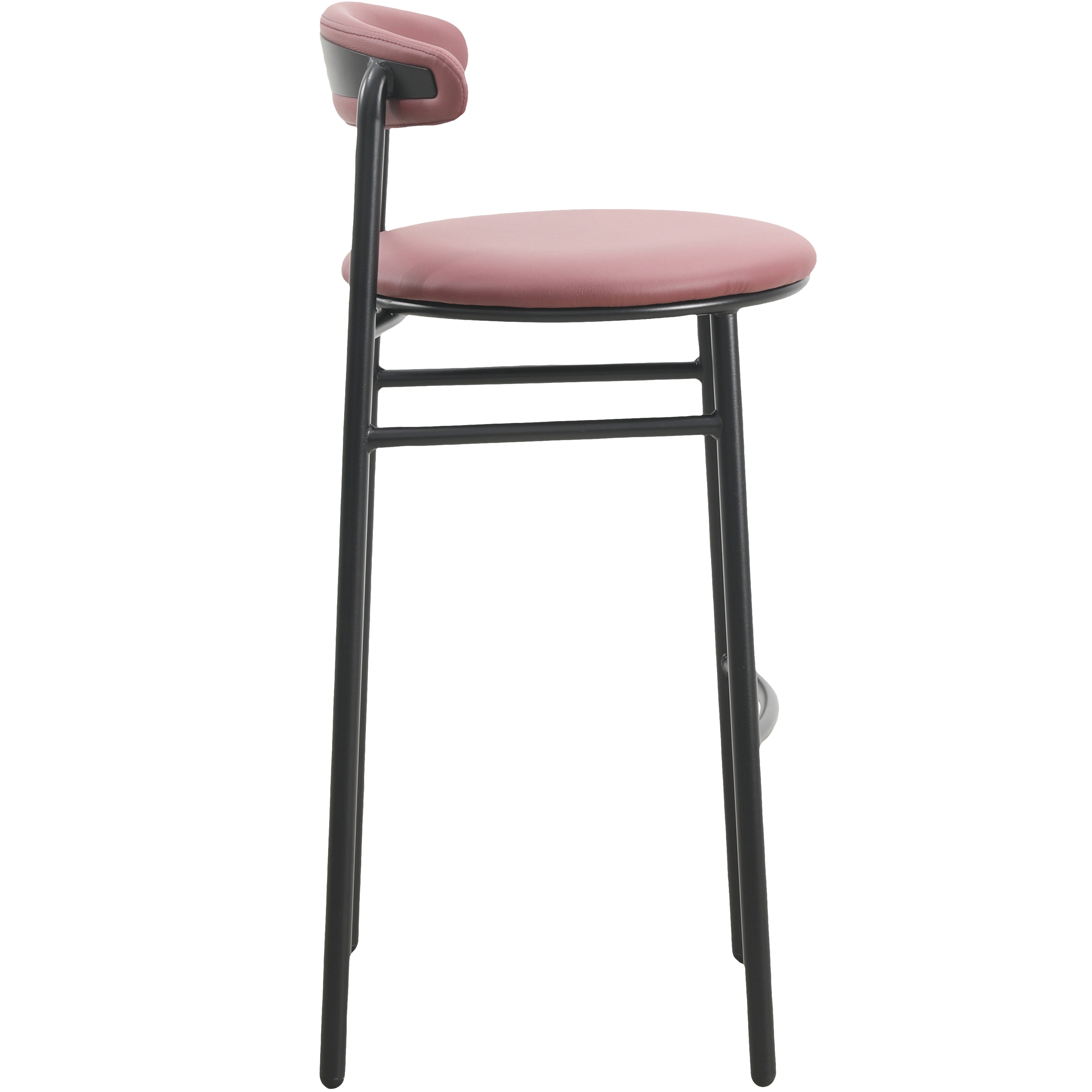 Lume Series Modern Bar Stool Upholstered in Leather for Dining Room and Kitchen