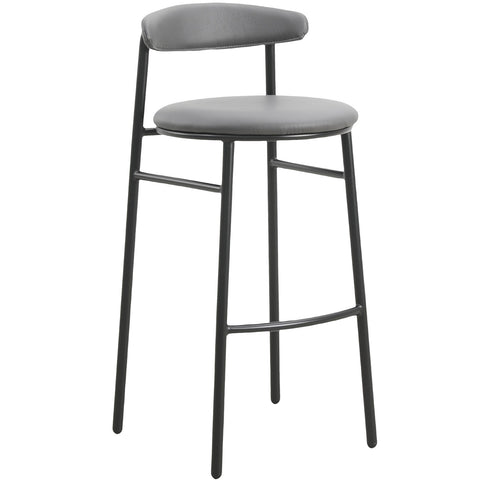 Lume Series Modern Bar Stool Upholstered in Leather for Dining Room and Kitchen