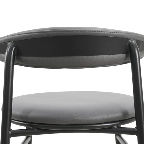 Lume Series Modern Bar Stool Upholstered in Leather for Dining Room and Kitchen