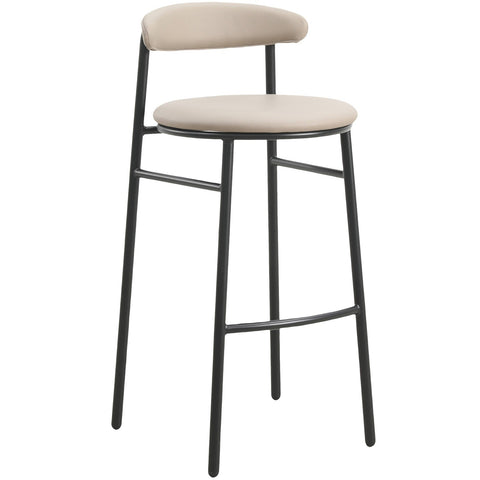 Lume Series Modern Bar Stool Upholstered in Leather for Dining Room and Kitchen