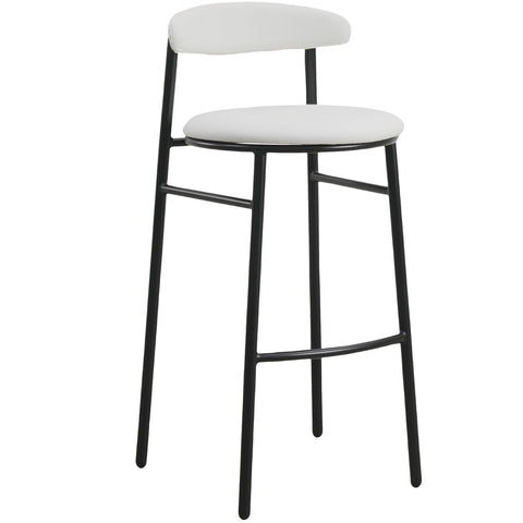 Lume Series Modern Bar Stool Upholstered in Leather for Dining Room and Kitchen