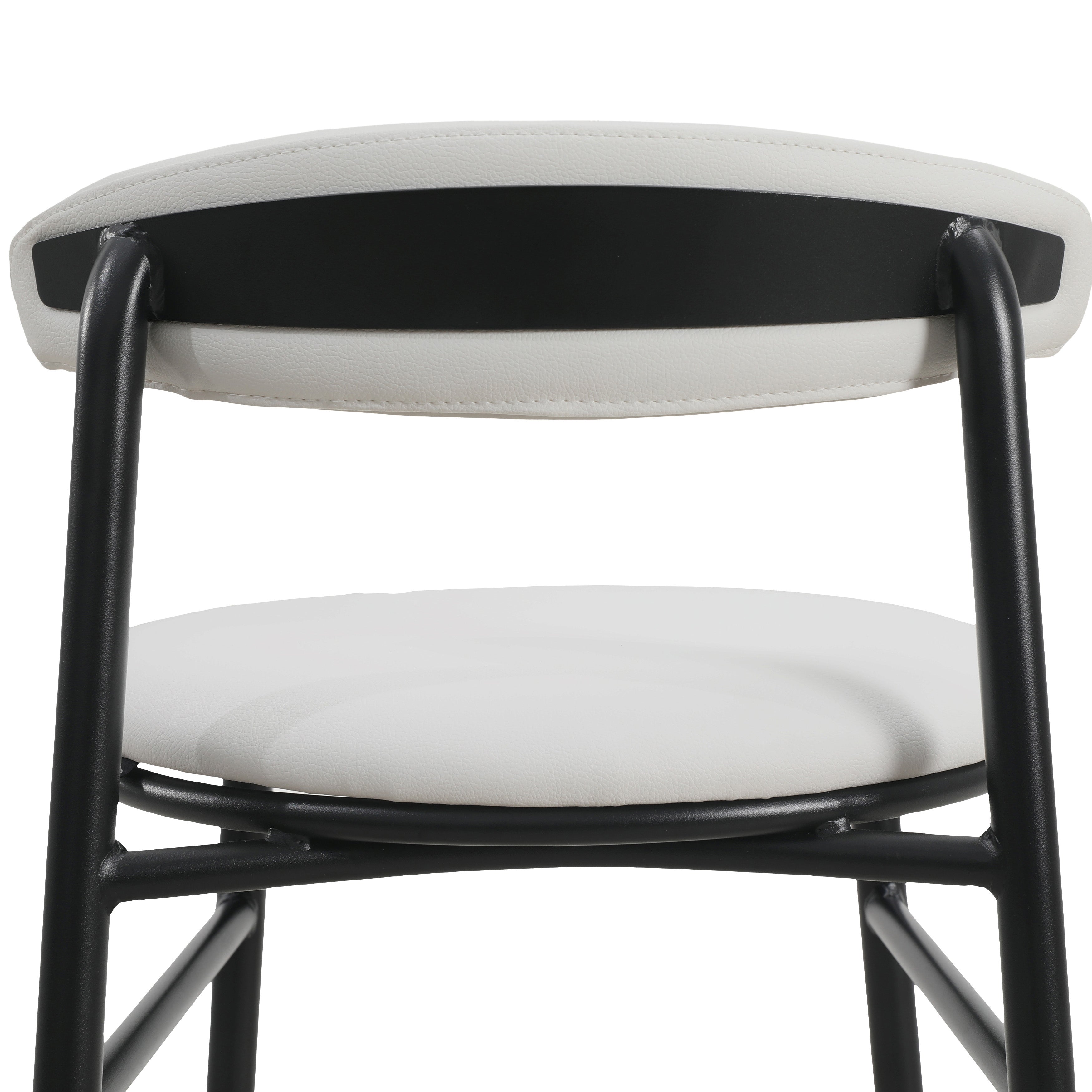 Lume Series Modern Bar Stool Upholstered in Leather for Dining Room and Kitchen