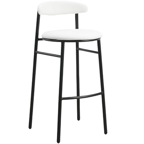 Lume Series Modern Bar Stool Upholstered in Leather for Dining Room and Kitchen