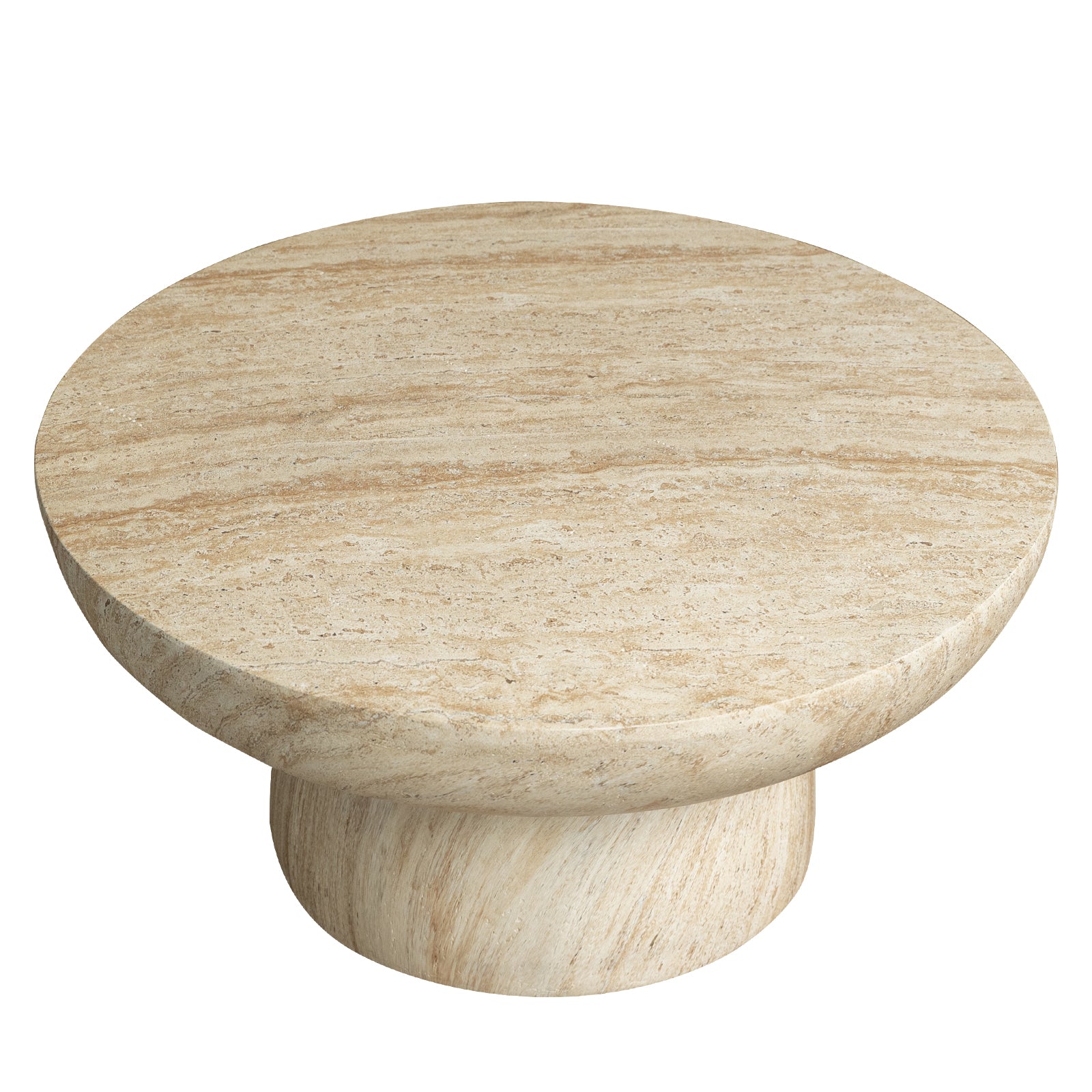 Lunexa Round Coffee Table in Fiberstone for Indoor and Outdoor use
