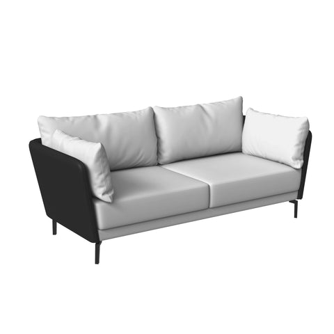 Luxify 3-Seater Leather Sofa with Stainless Steel Legs and Removable Cushions