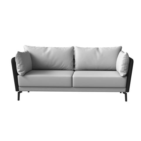 Luxify 3-Seater Leather Sofa with Stainless Steel Legs and Removable Cushions