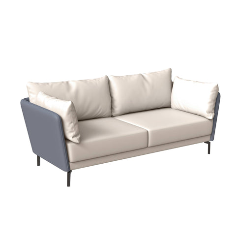 Luxify 3-Seater Leather Sofa with Stainless Steel Legs and Removable Cushions