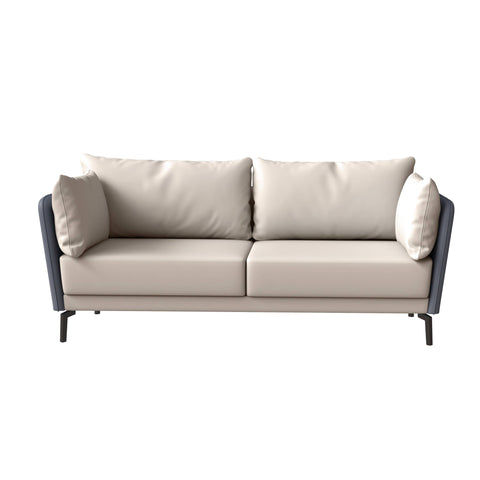 Luxify 3-Seater Leather Sofa with Stainless Steel Legs and Removable Cushions