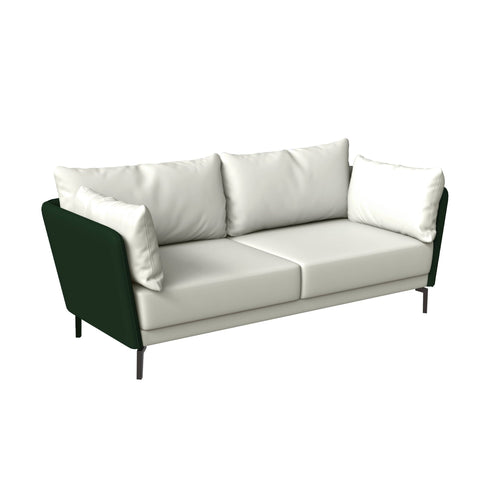 Luxify 3-Seater Leather Sofa with Stainless Steel Legs and Removable Cushions