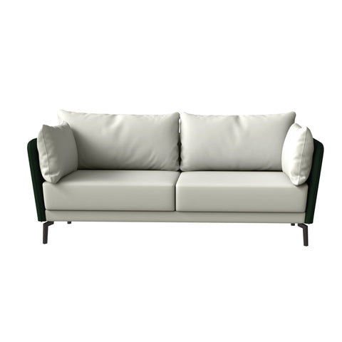 Luxify 3-Seater Leather Sofa with Stainless Steel Legs and Removable Cushions