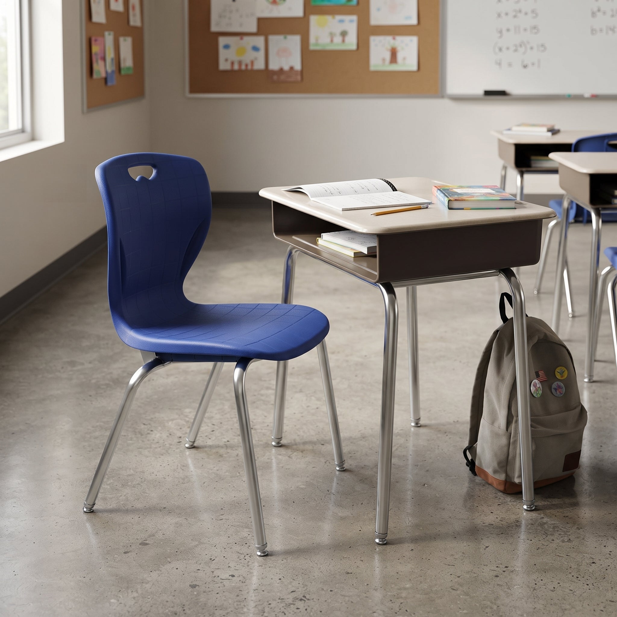 LeisureMod 10-pc. Student Chair in Polypropylene Seat and Chrome Steel