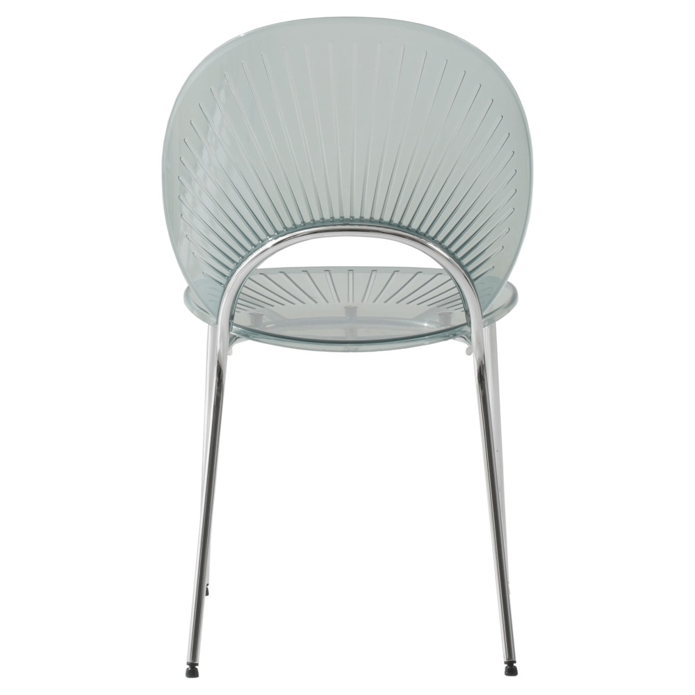 Opulent Modern Plastic Dining Chair in Chrome Metal Legs