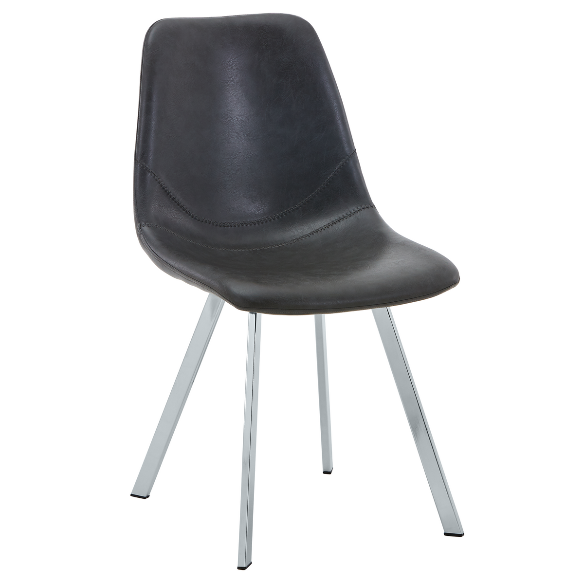 Markley Leather Dining Chair With Steel Legs