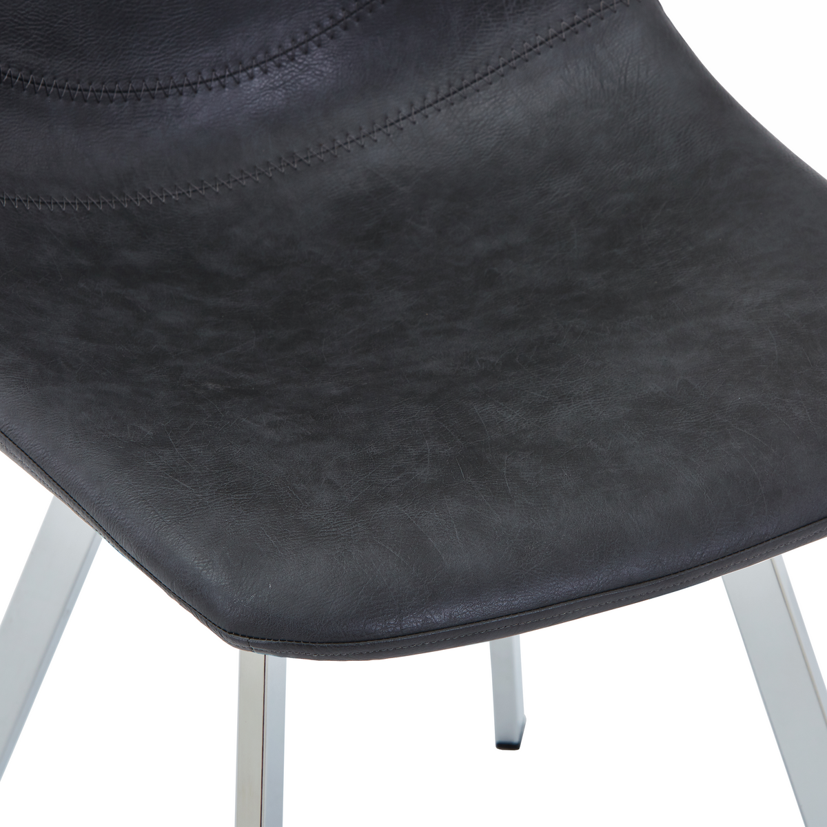 Markley Leather Dining Chair With Steel Legs