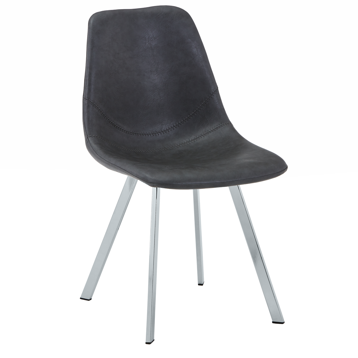 Markley Leather Dining Chair With Steel Legs