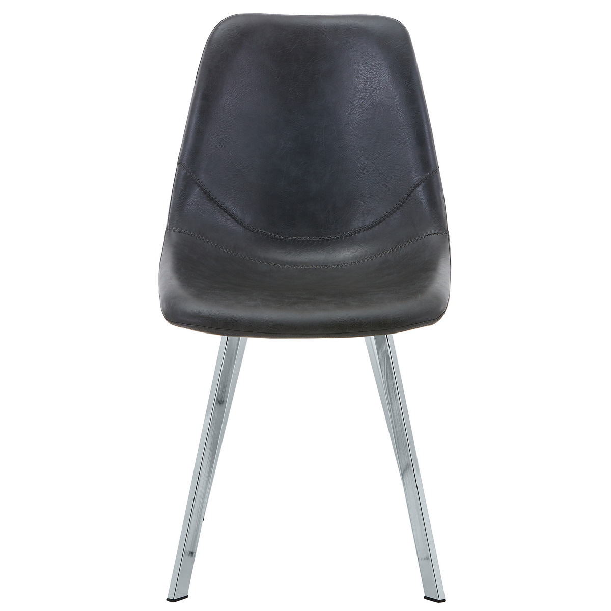 Markley Leather Dining Chair With Steel Legs