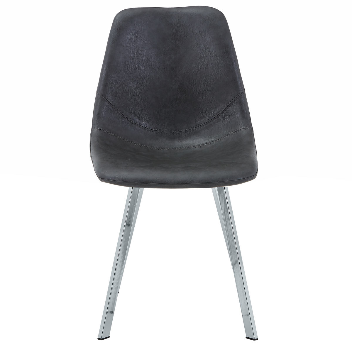 Markley Leather Dining Chair With Steel Legs