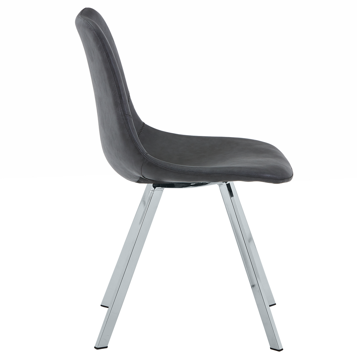 Markley Leather Dining Chair With Steel Legs