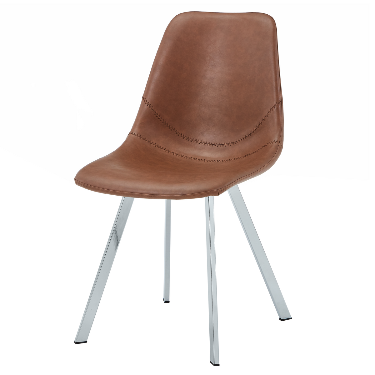 Markley Leather Dining Chair With Steel Legs