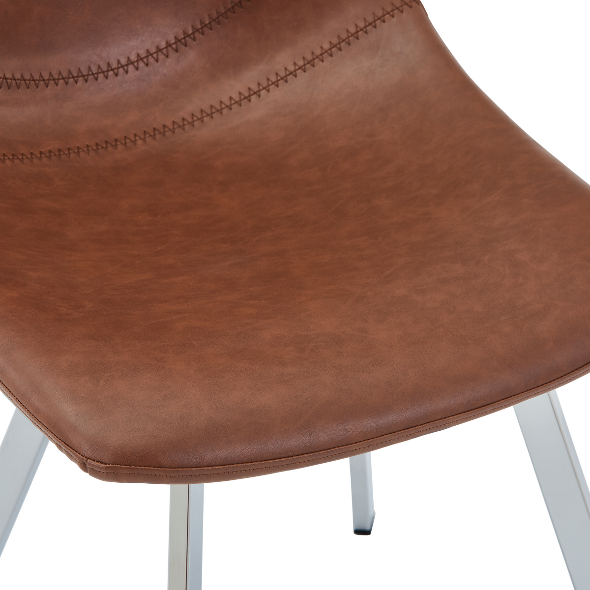 Markley Leather Dining Chair With Steel Legs