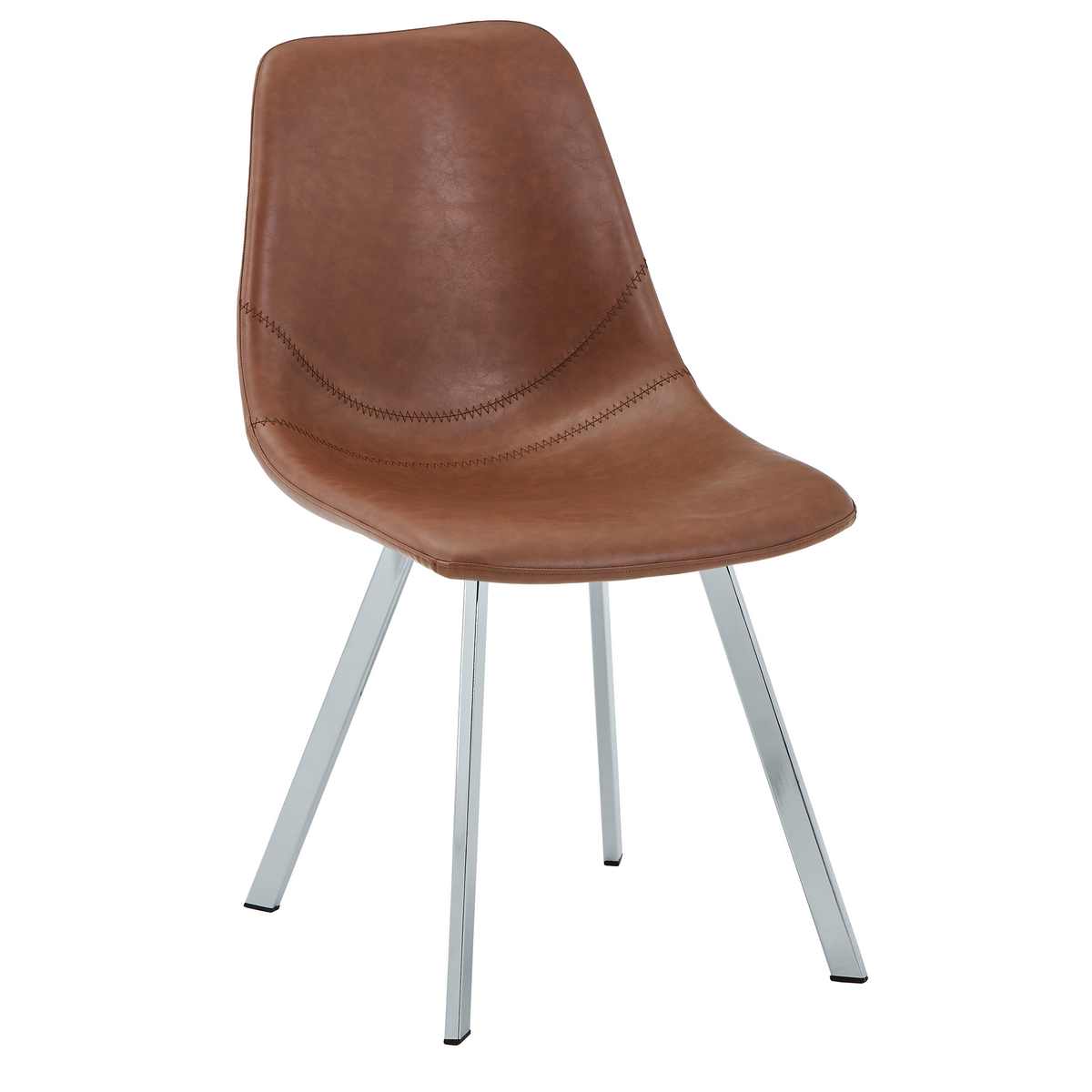 Markley Leather Dining Chair With Steel Legs