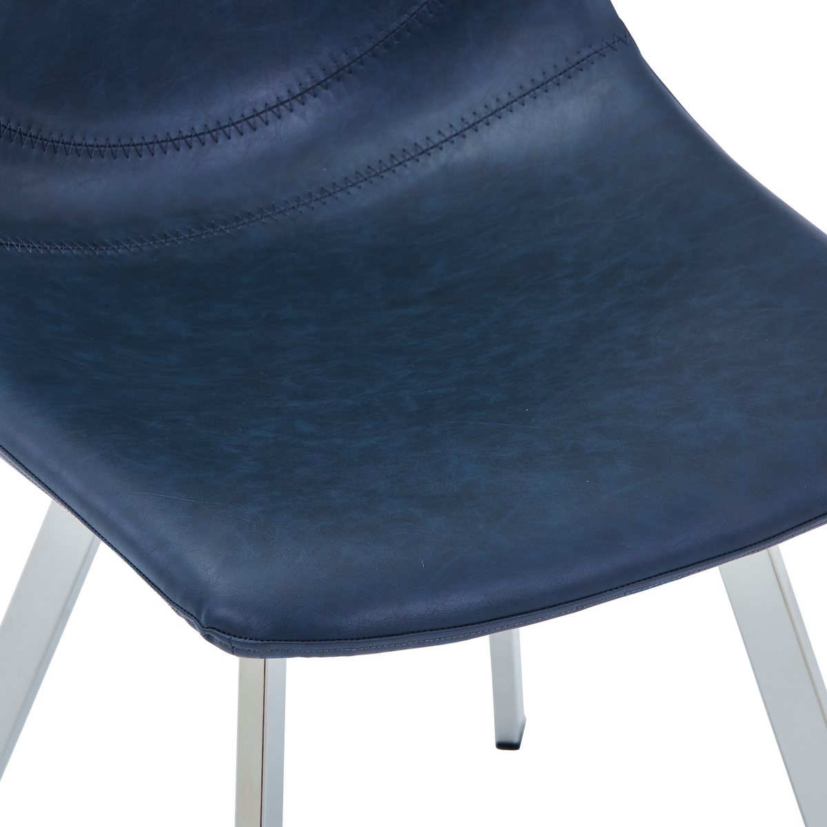 Markley Leather Dining Chair With Steel Legs
