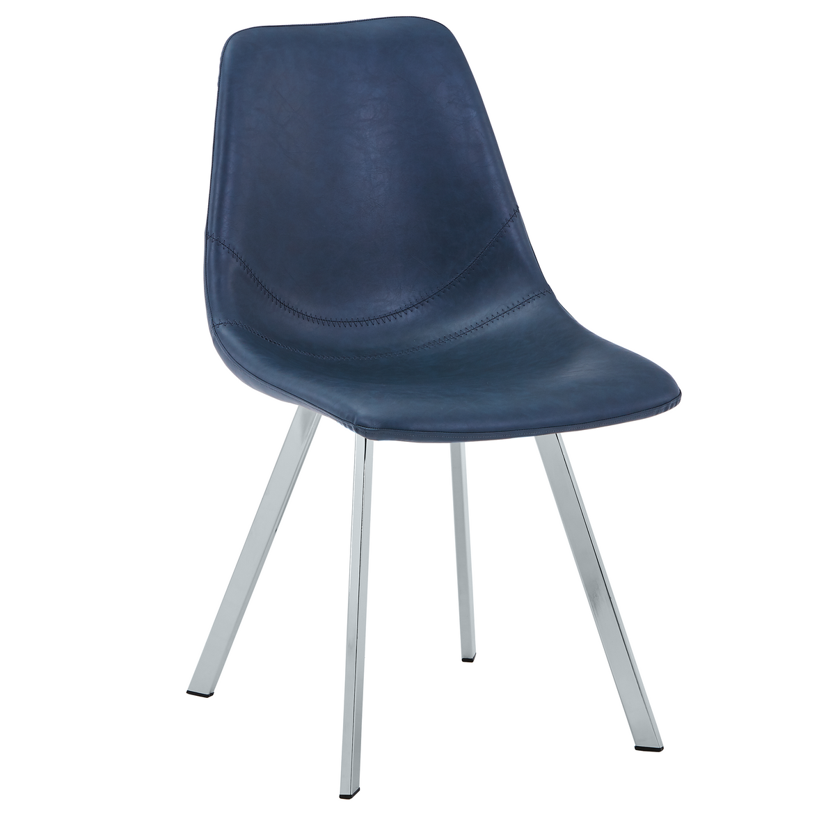 Markley Leather Dining Chair With Steel Legs