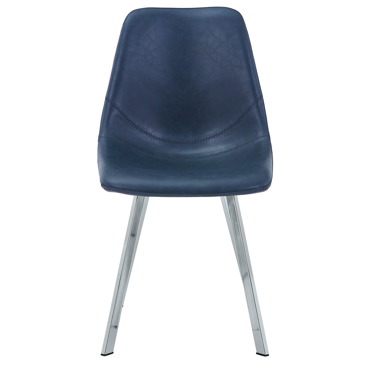 Markley Leather Dining Chair With Steel Legs