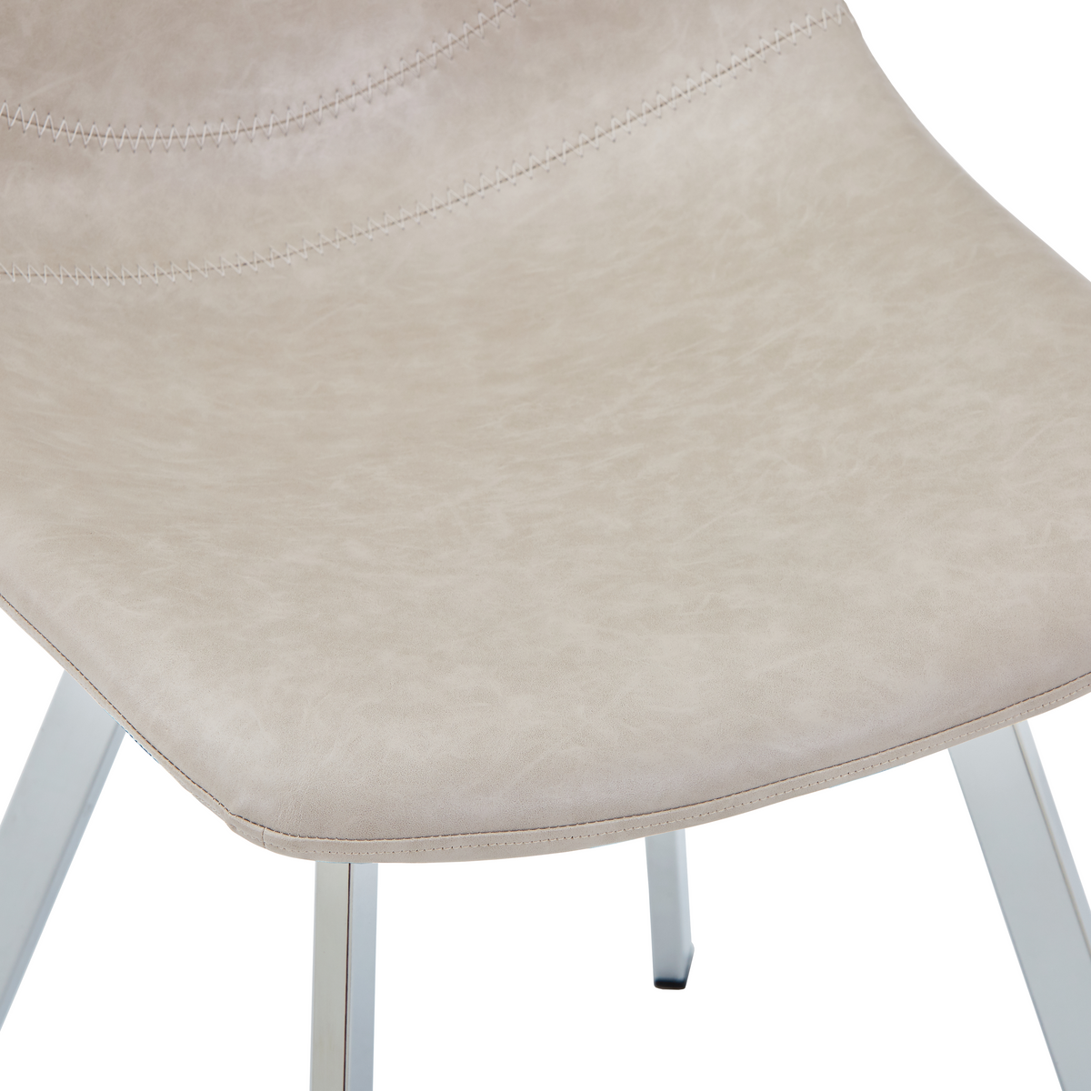 Markley Leather Dining Chair With Steel Legs