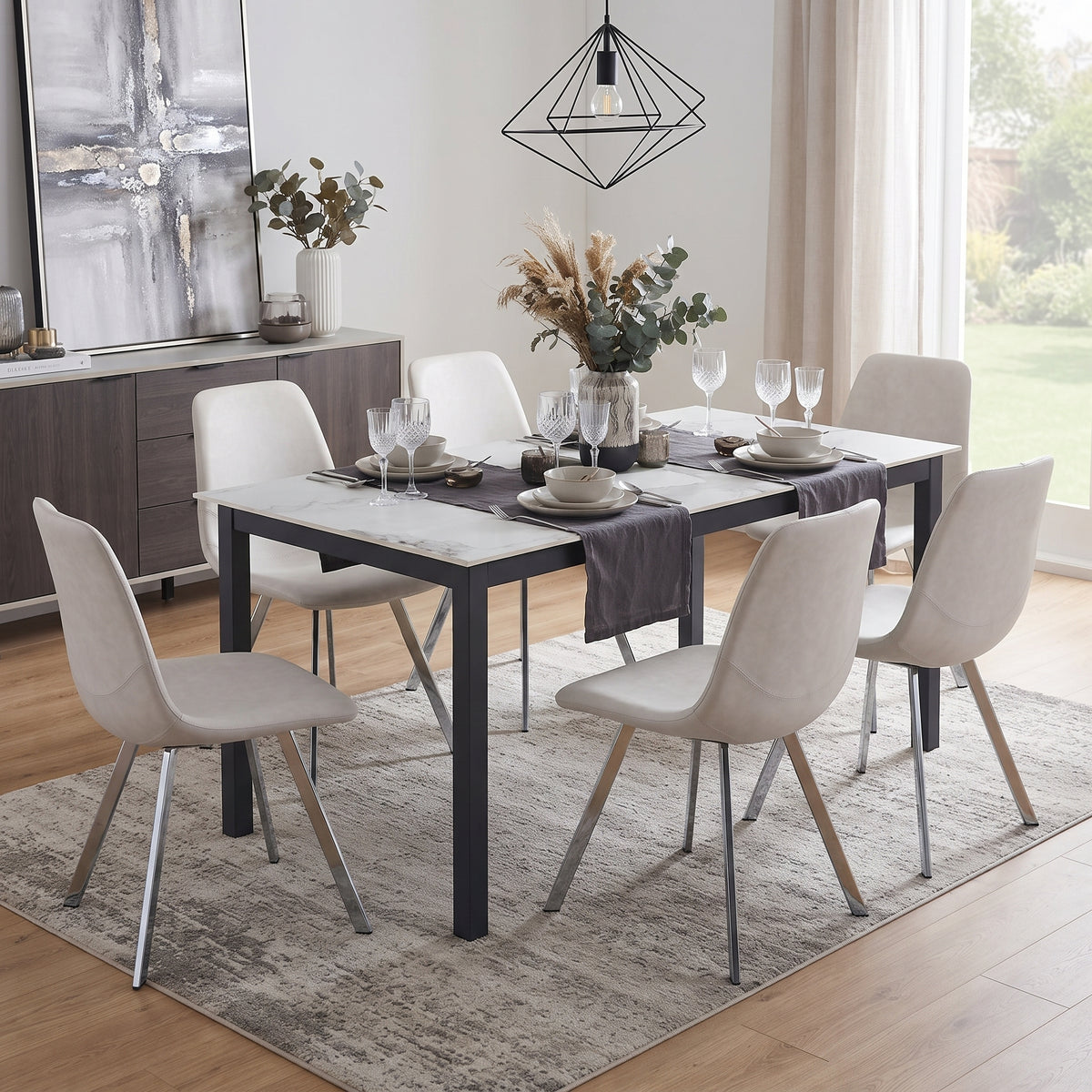 Markley Leather Dining Chair With Steel Legs
