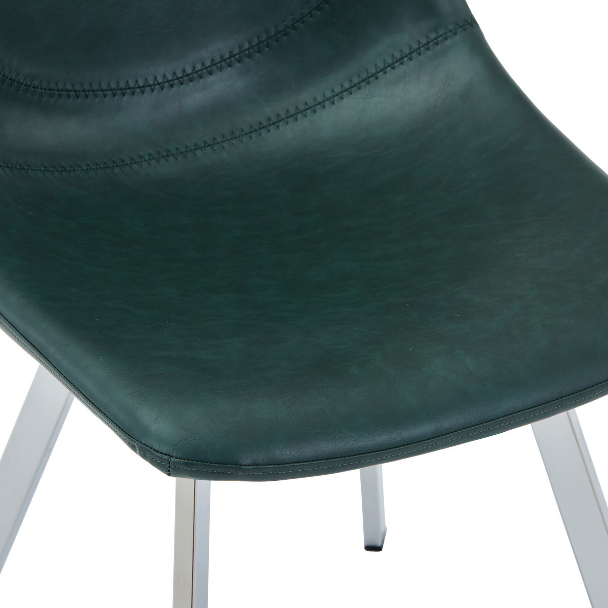 Markley Leather Dining Chair With Steel Legs
