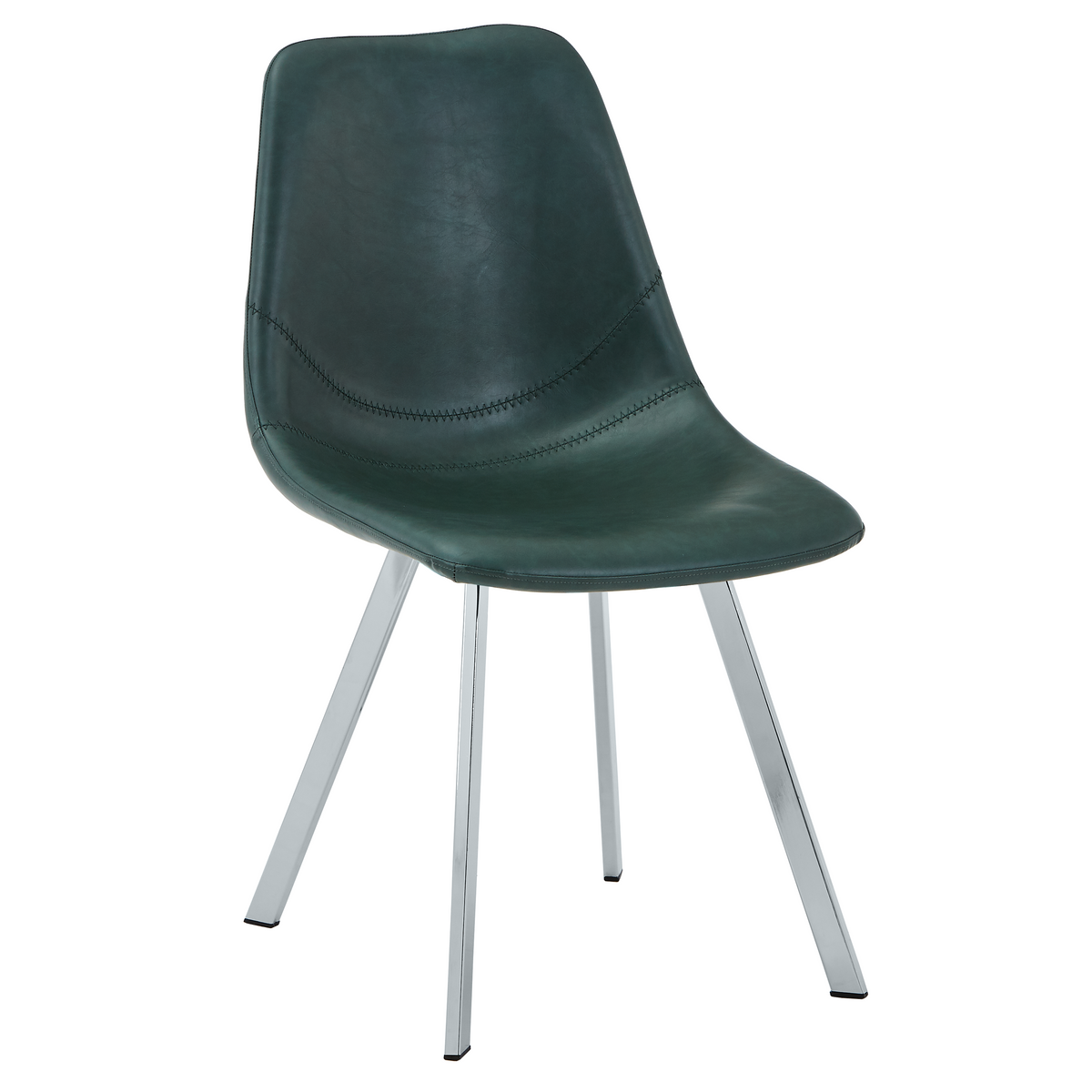 Markley Leather Dining Chair With Steel Legs
