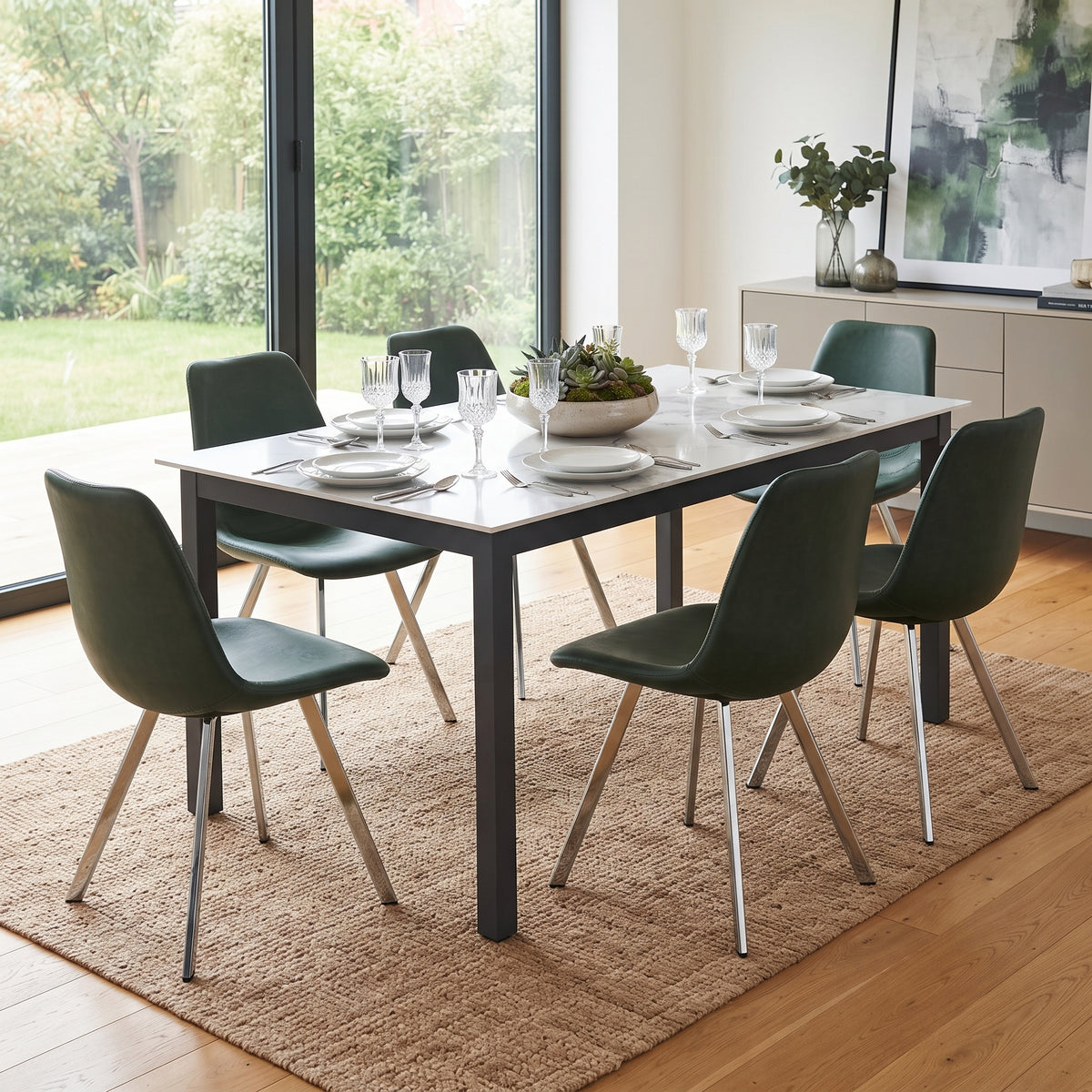 Markley Leather Dining Chair With Steel Legs