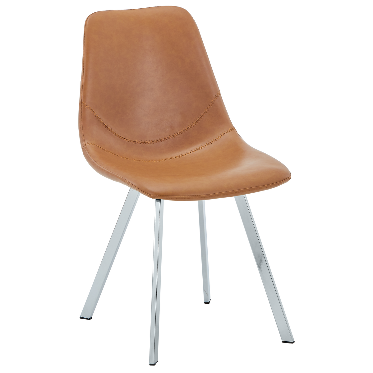 Markley Leather Dining Chair With Steel Legs