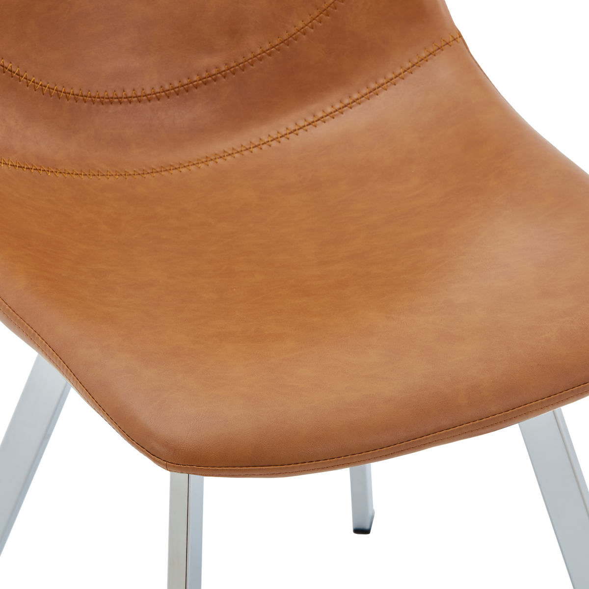 Markley Leather Dining Chair With Steel Legs