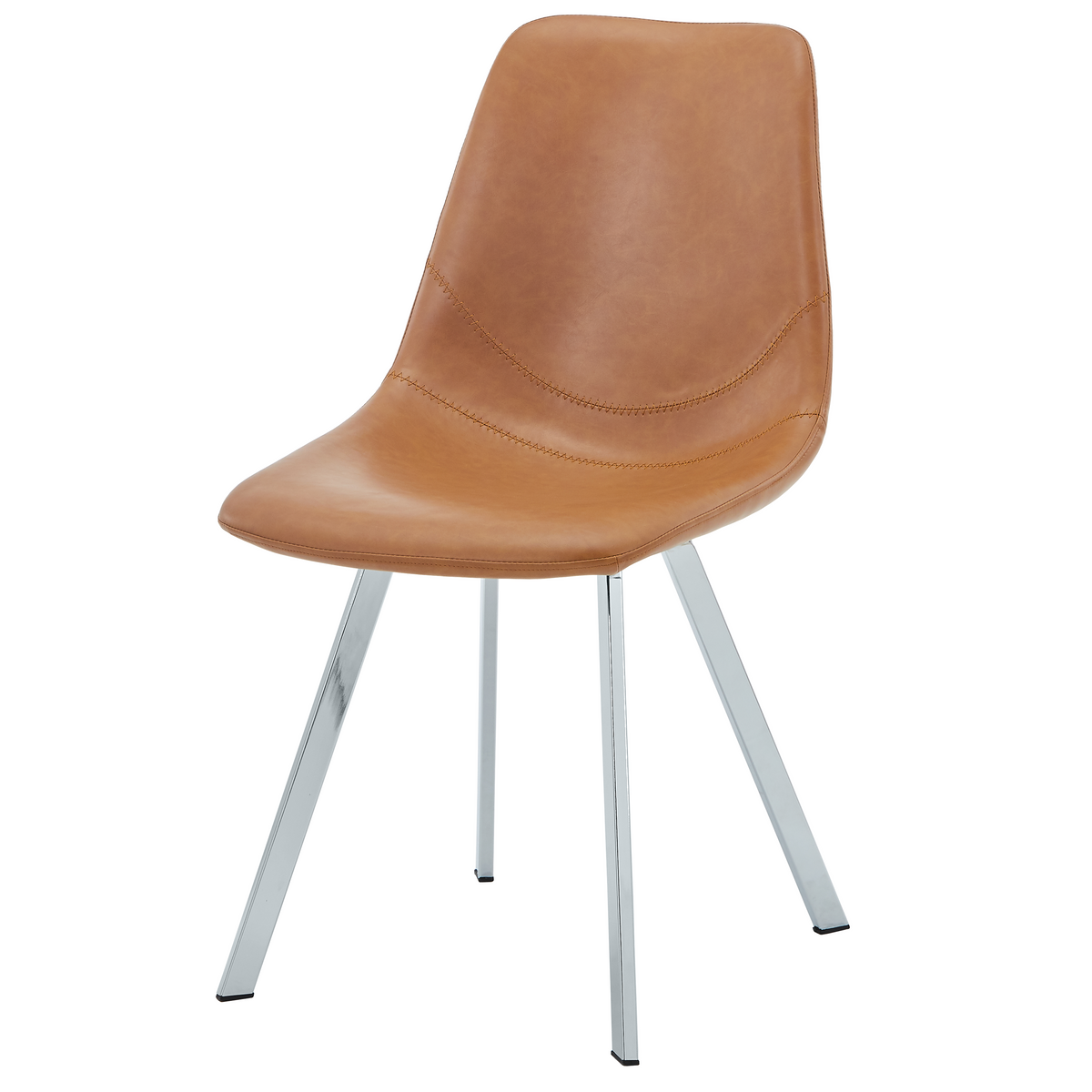 Markley Leather Dining Chair With Steel Legs
