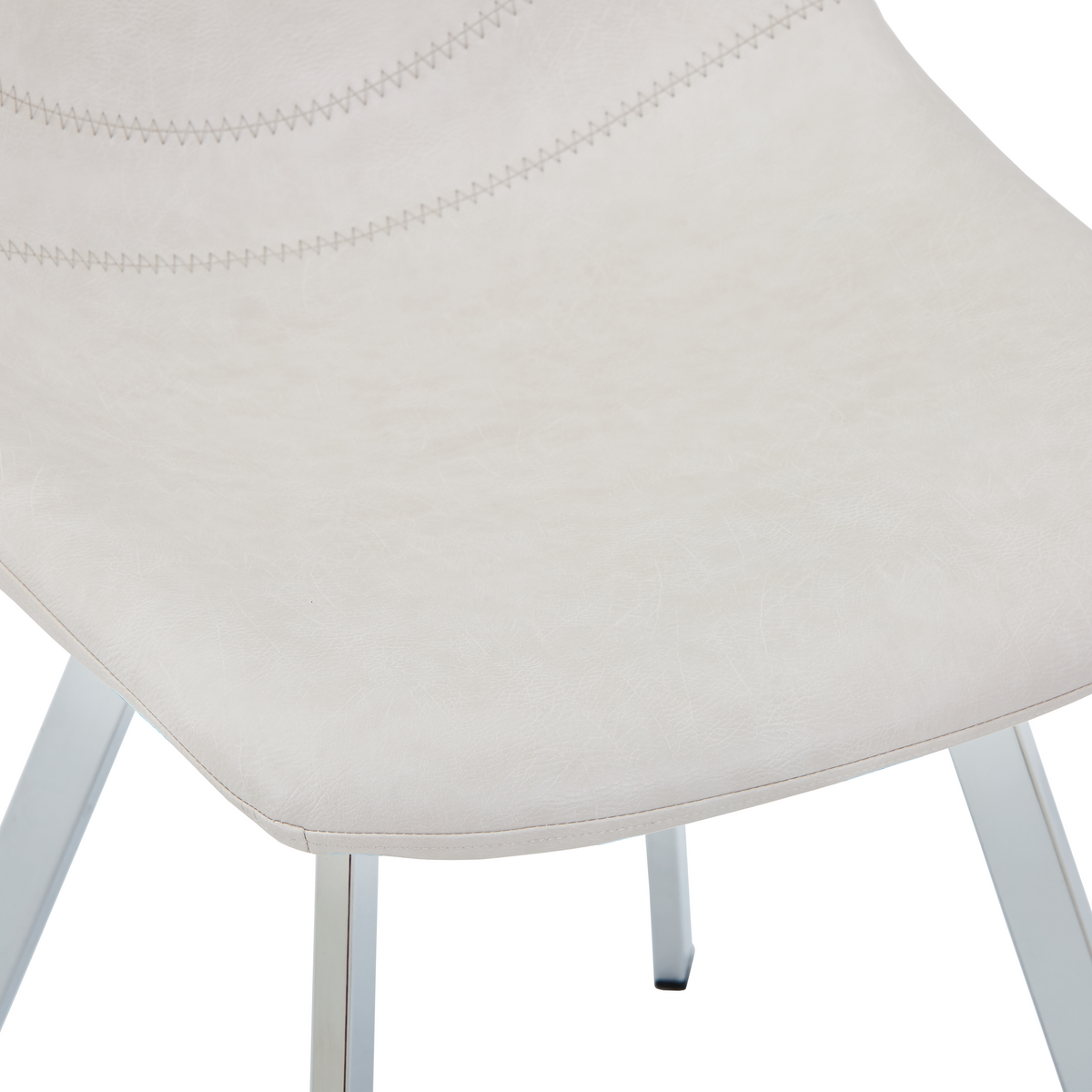 Markley Leather Dining Chair With Steel Legs