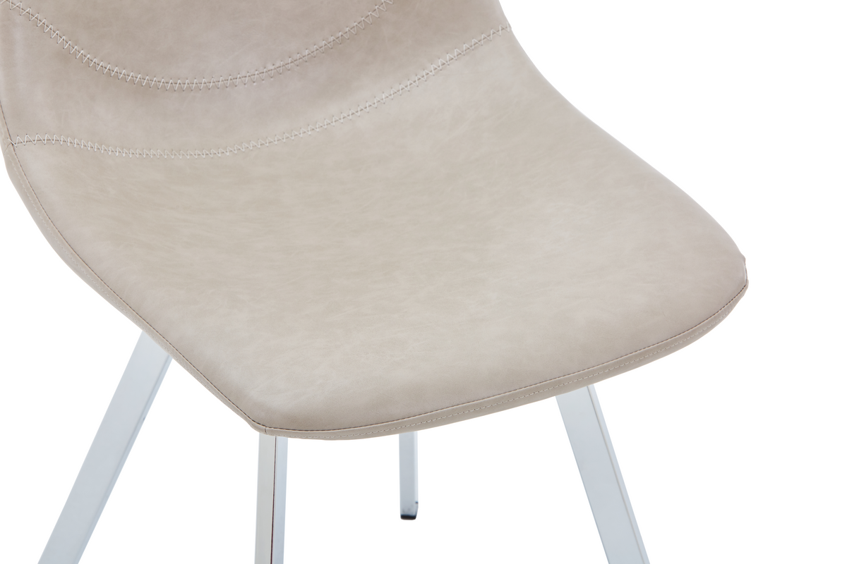 Markley Leather Dining Chair With Steel Legs