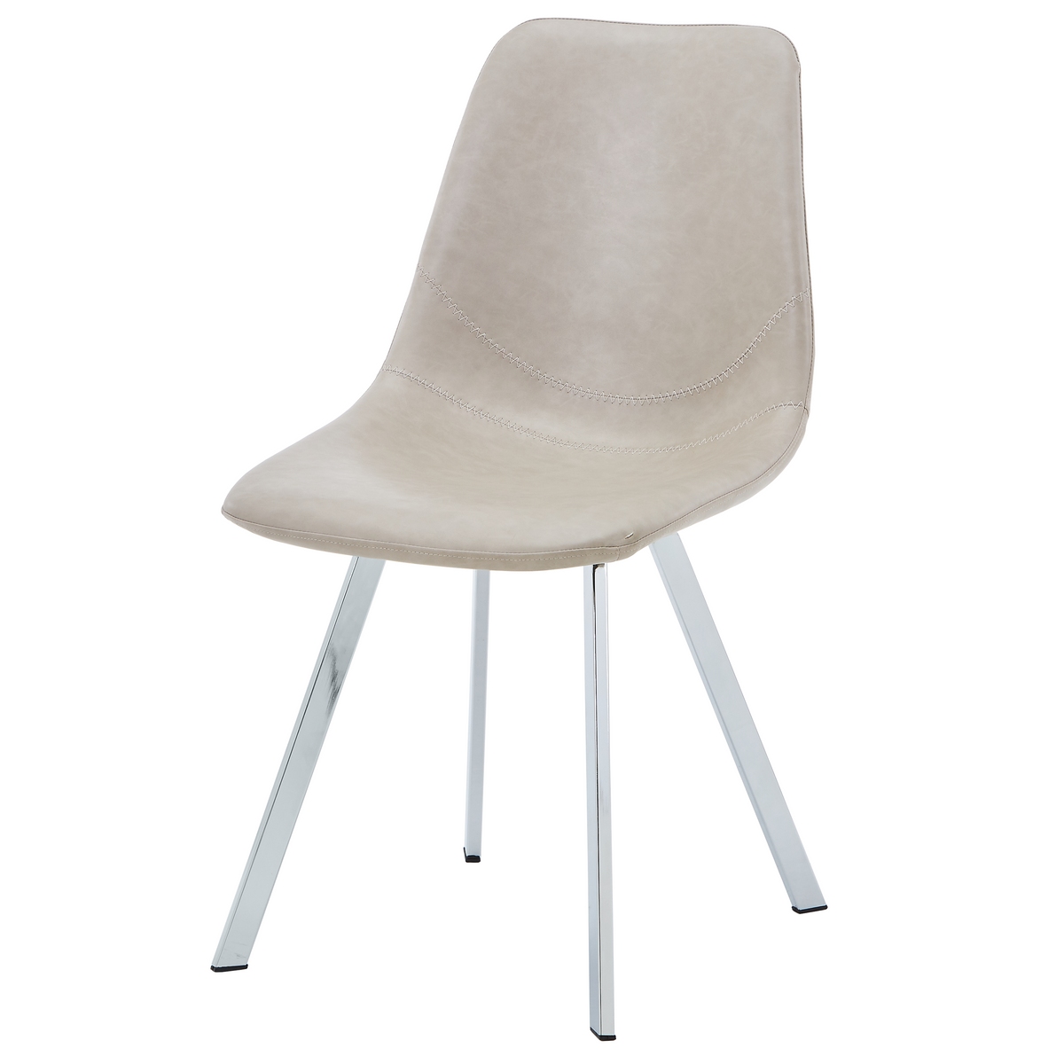 Markley Leather Dining Chair With Steel Legs