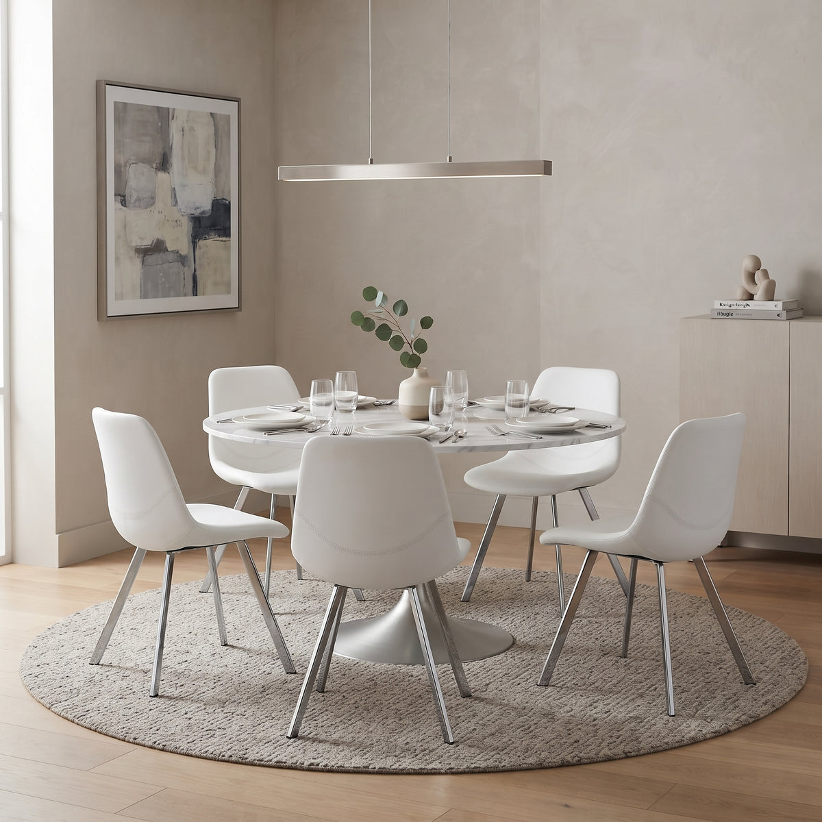 Markley Leather Dining Chair With Steel Legs