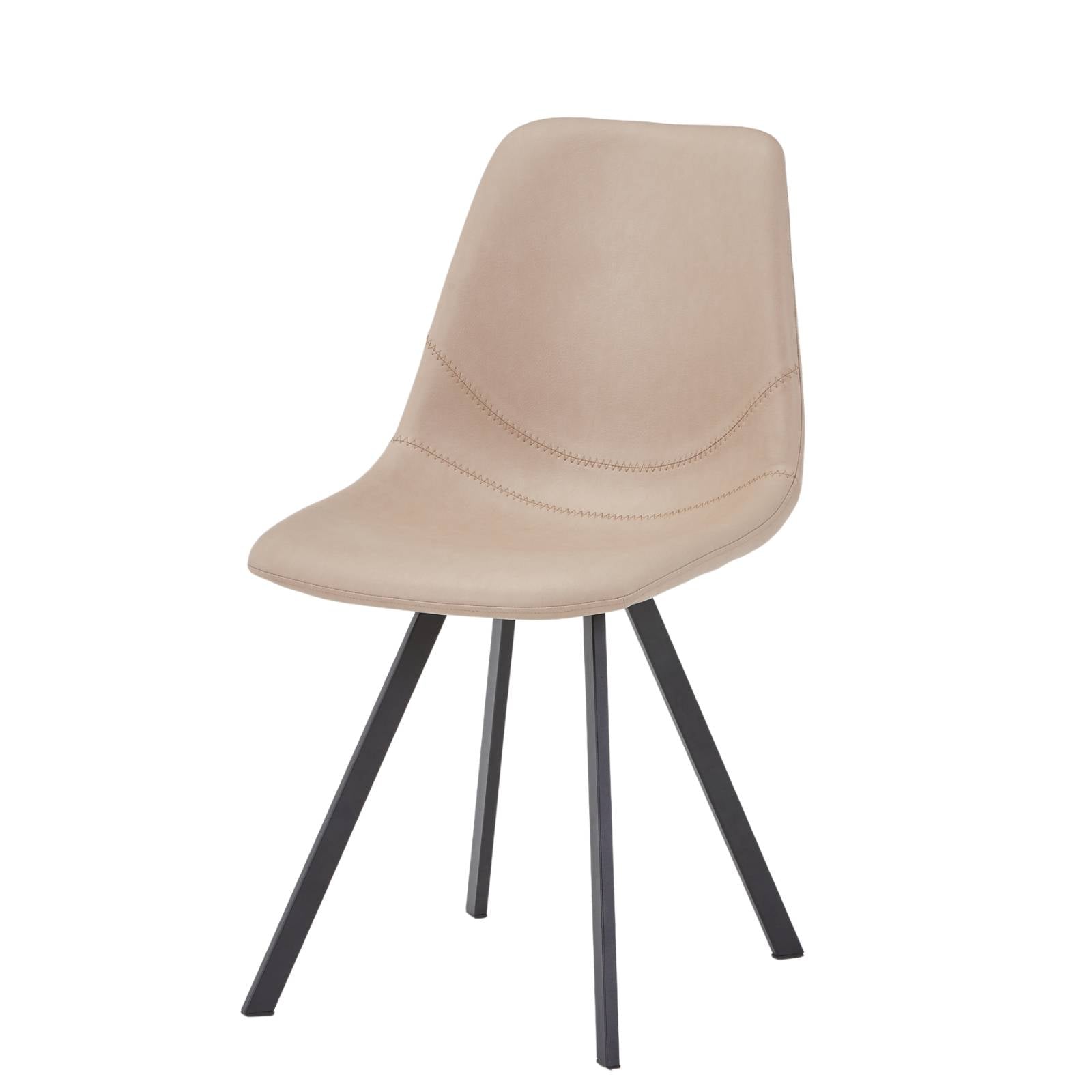 Markley Leather Dining Chair With Black/Gold Metal Legs