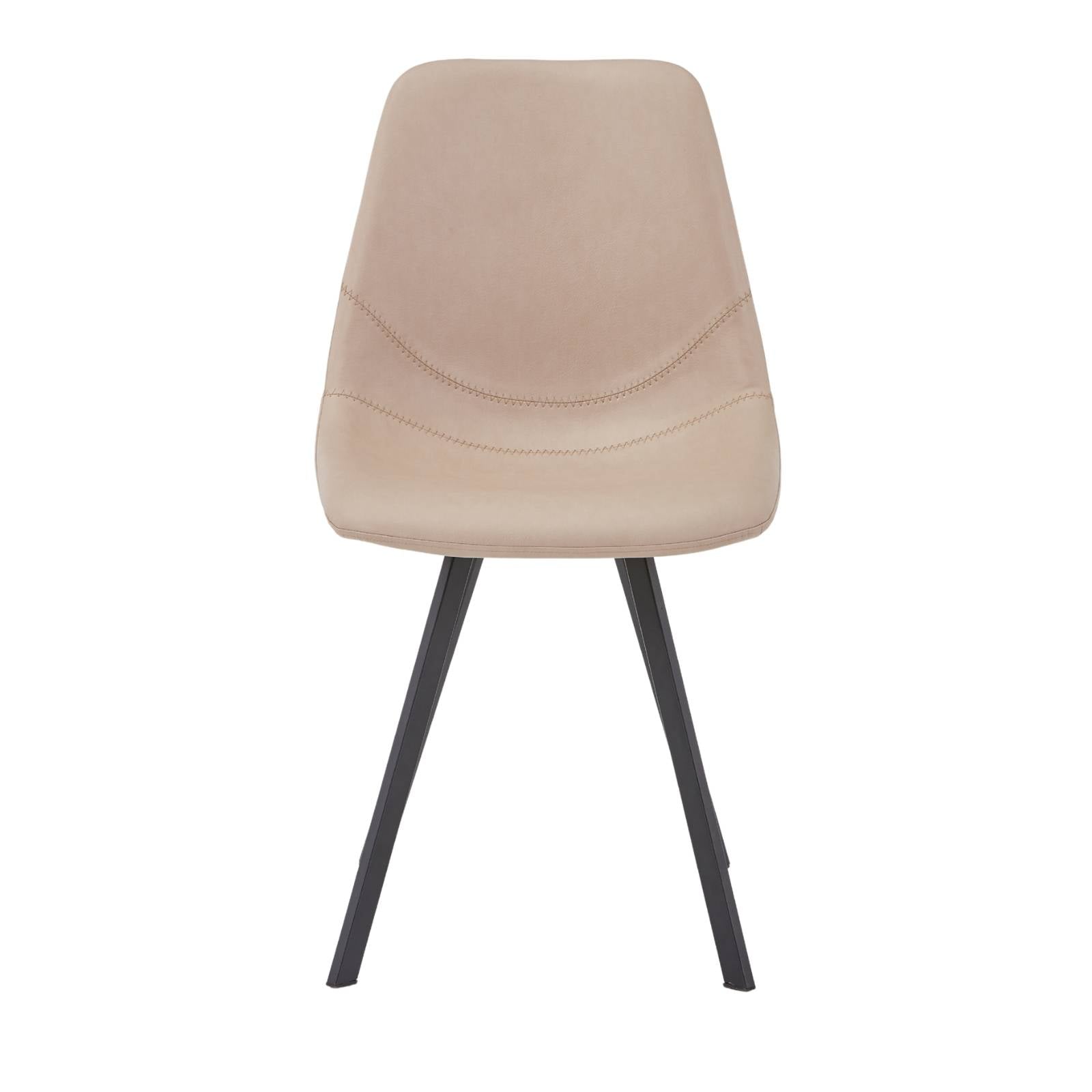 Markley Leather Dining Chair With Black/Gold Metal Legs