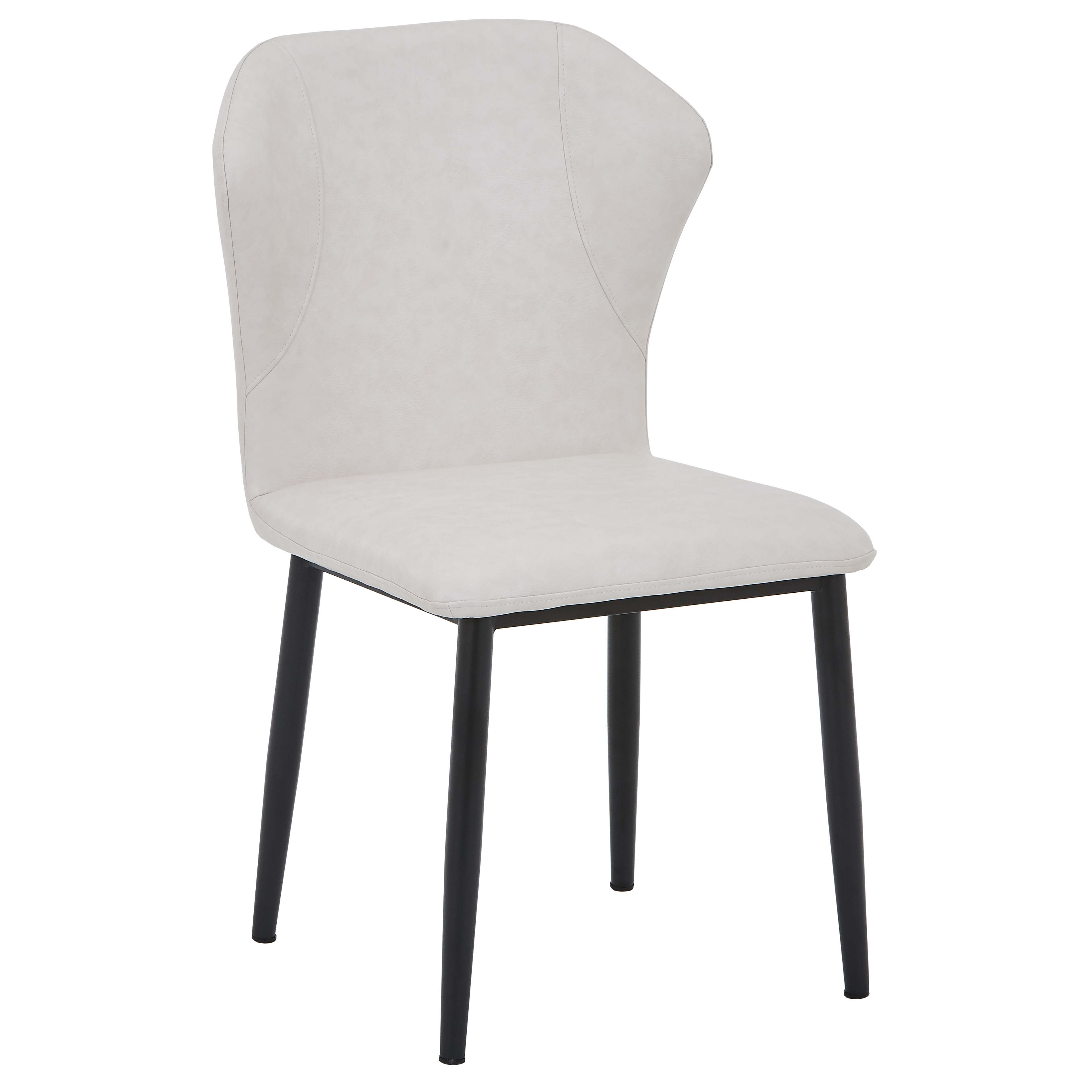 Mosaic Leather Dining Chair Curved Back Design with Steel Legs