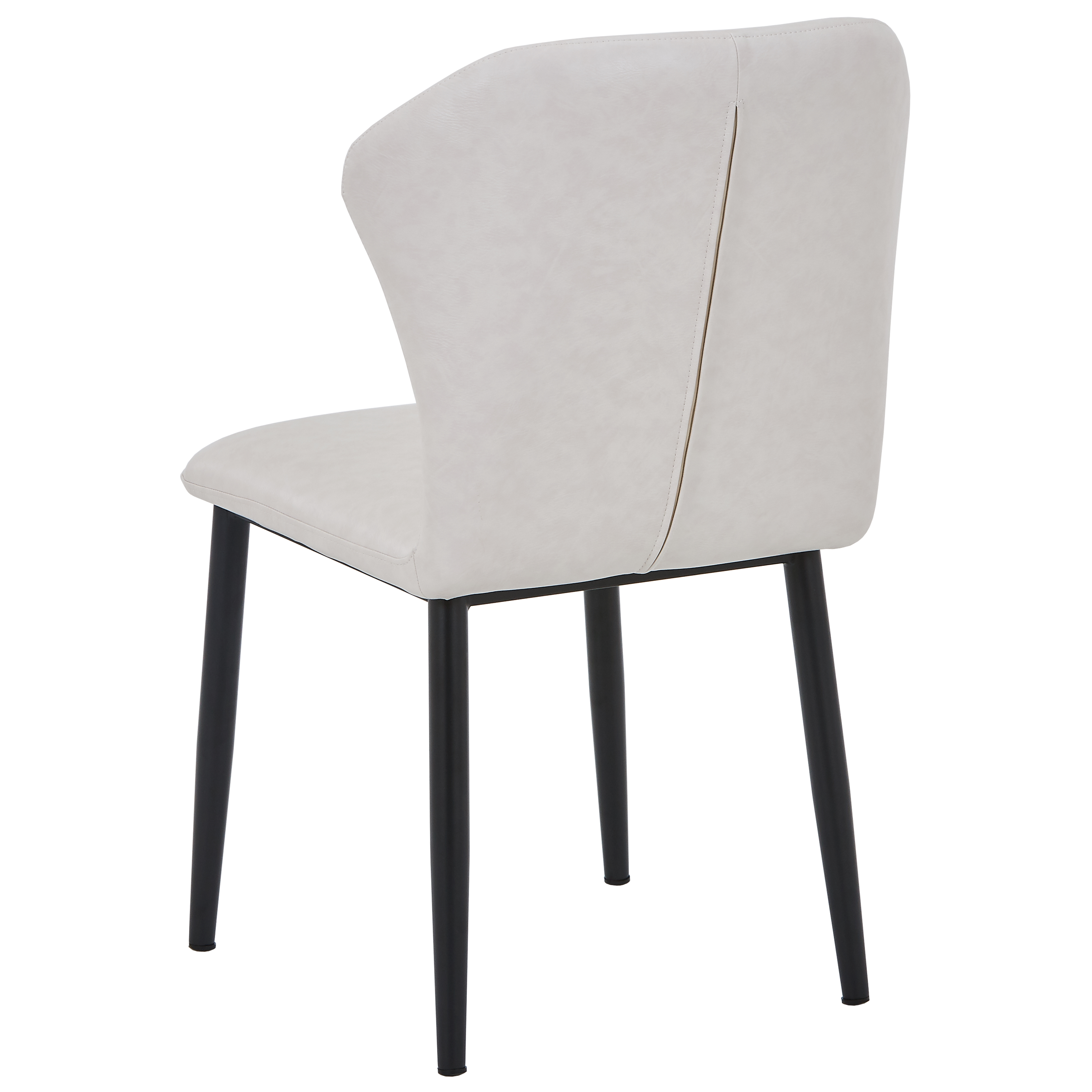 Mosaic Leather Dining Chair Curved Back Design with Steel Legs