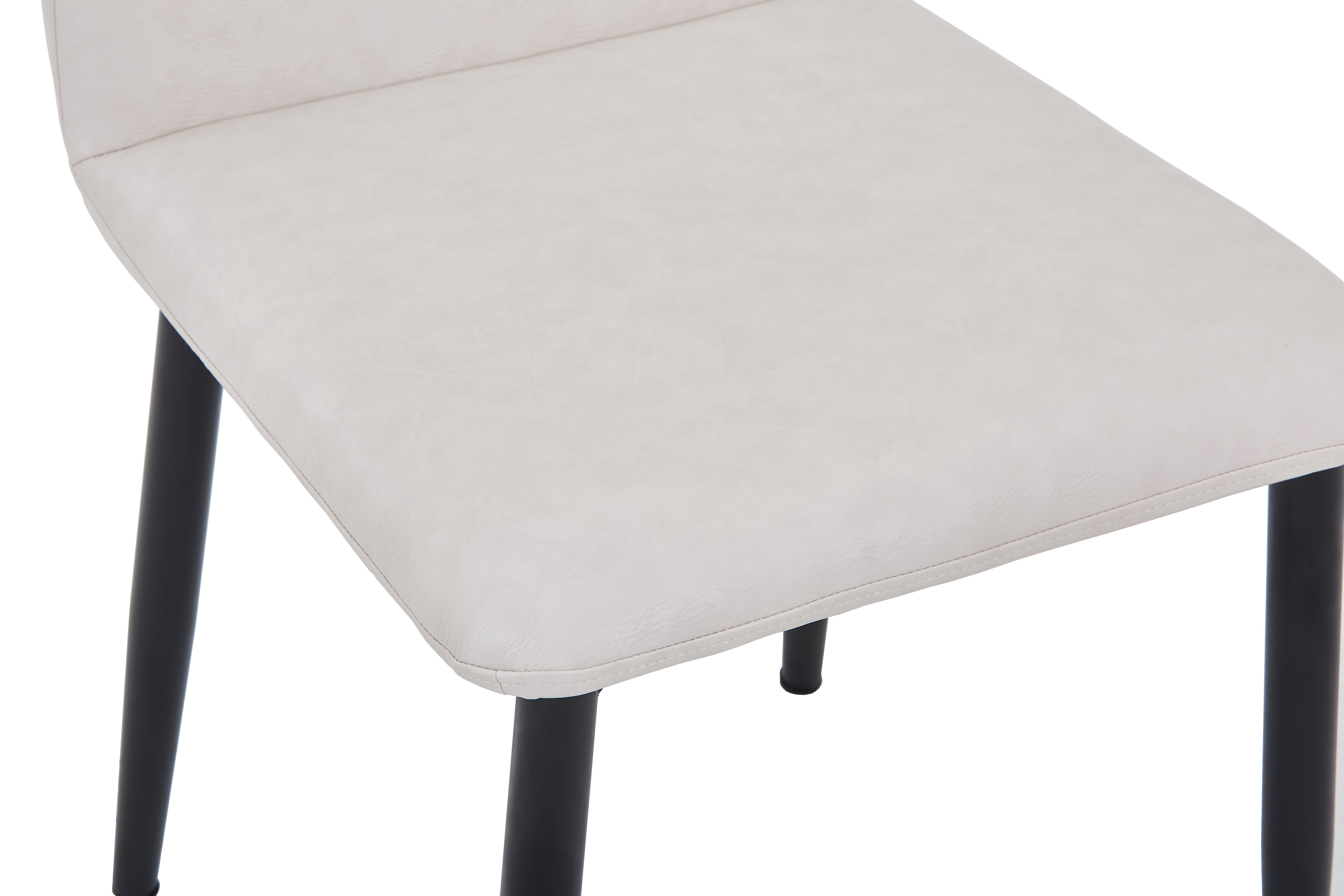 Mosaic Leather Dining Chair Curved Back Design with Steel Legs