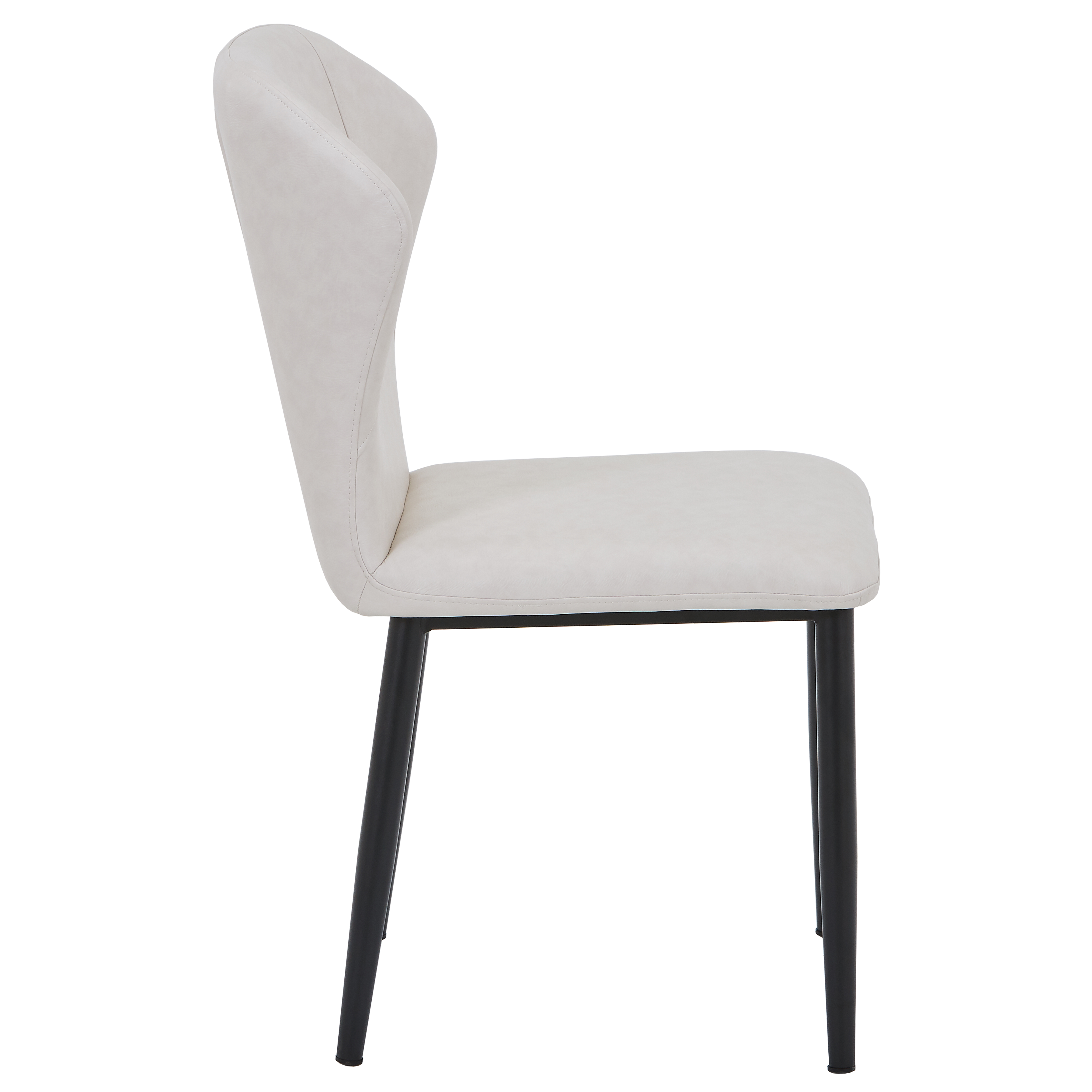Mosaic Leather Dining Chair Curved Back Design with Steel Legs