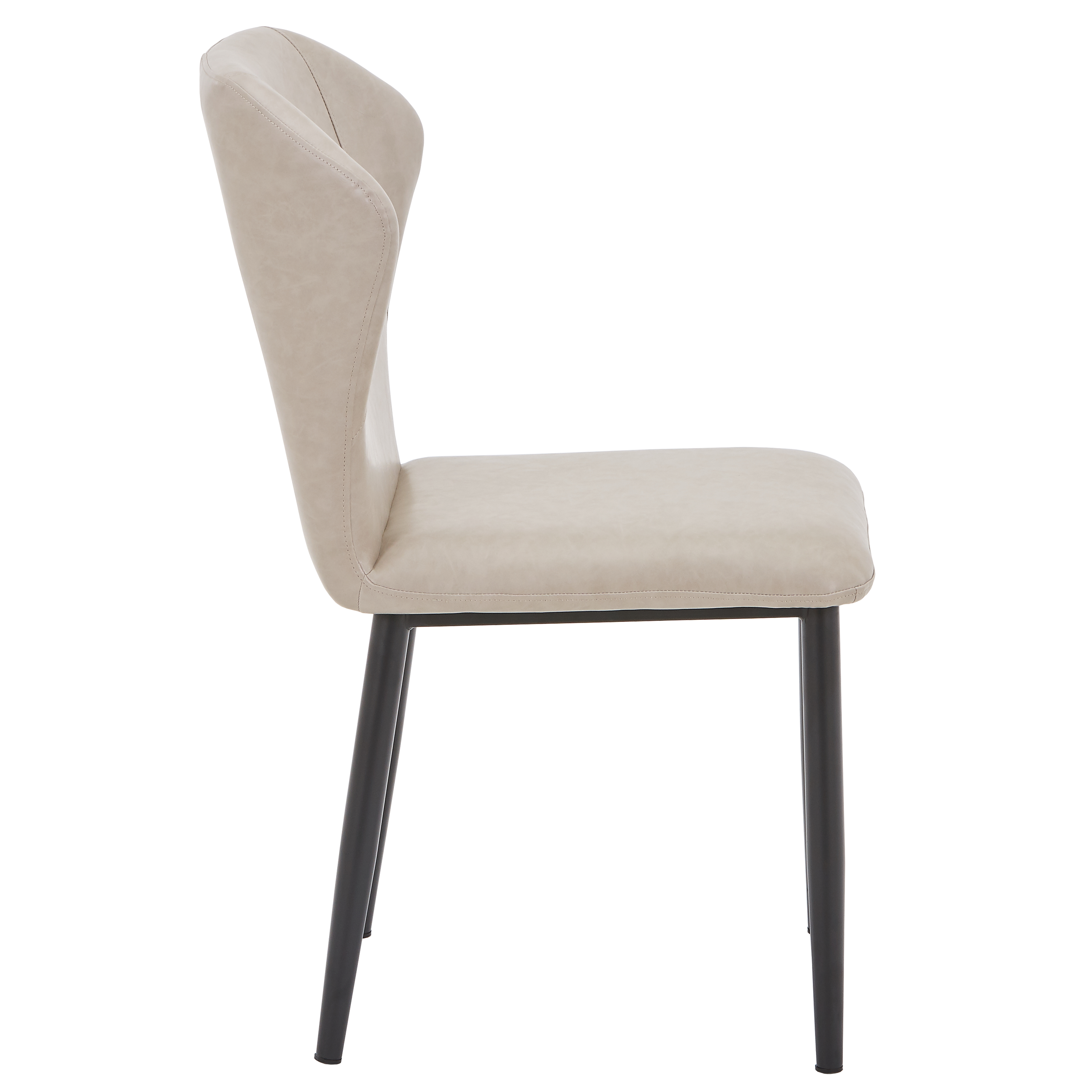 Mosaic Leather Dining Chair Curved Back Design with Steel Legs