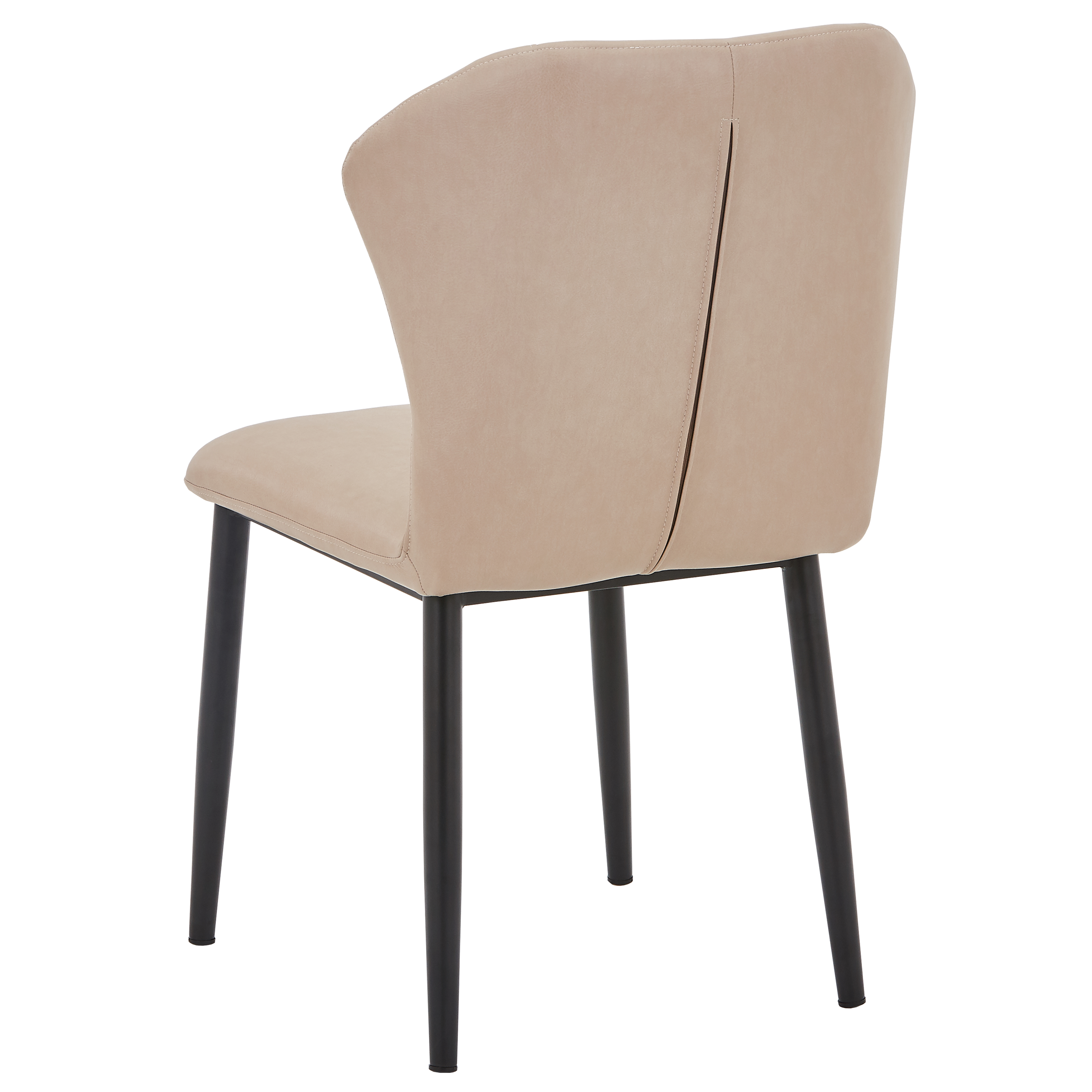 Mosaic Leather Dining Chair Curved Back Design with Steel Legs