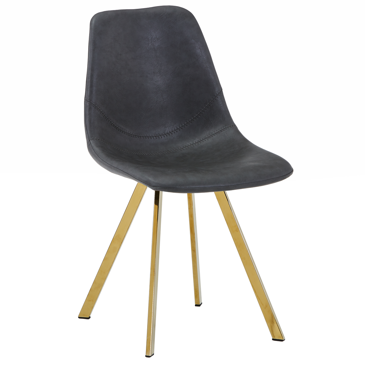 Markley Leather Dining Chair With Steel Legs