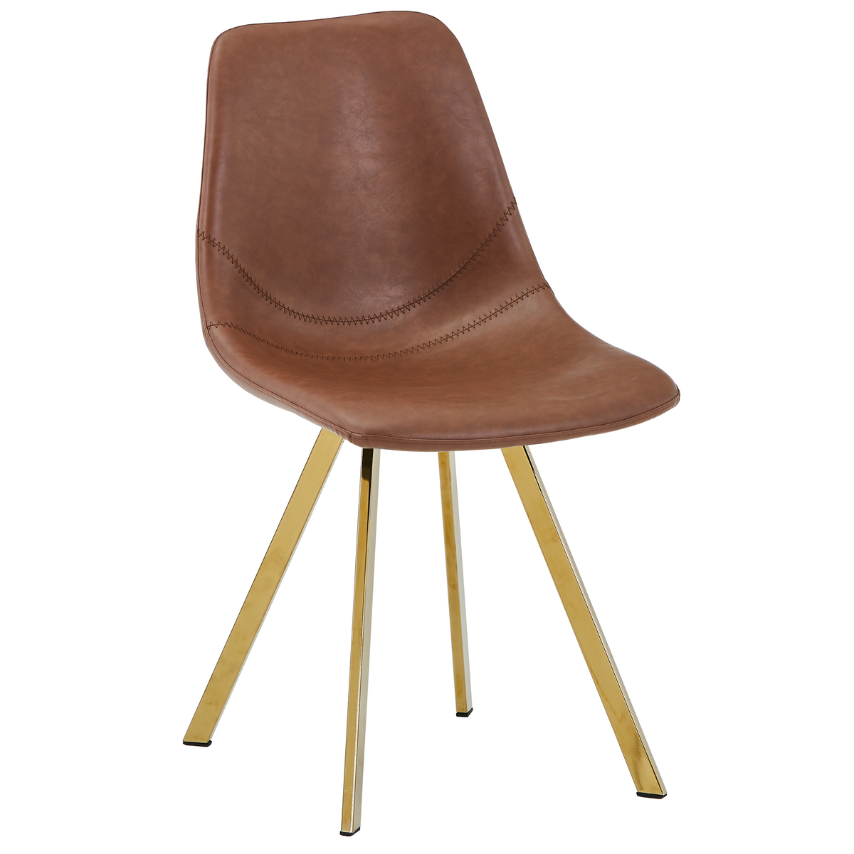 Markley Leather Dining Chair With Steel Legs